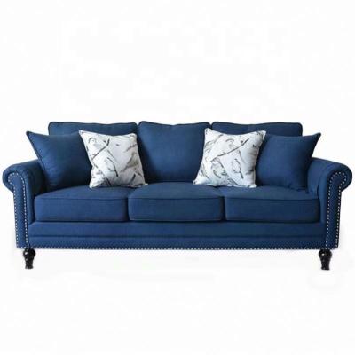 China Custom American Country Furniture High End Living Room Fabric Art Reclining Three Person Sofa for sale