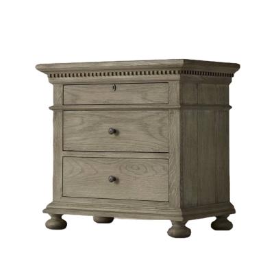 China Modern American Antique Bedroom Solid Wood Bedside Table for sale