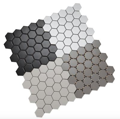 China Europe Hot Sale Mosaic Nordic Black White Hexagonal Mosaic Bathroom Kitchen Wall Tile For Bathroom for sale