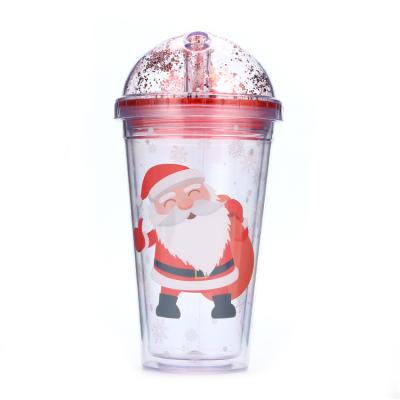 China 450ML Tumbler Clear Reusable Hot Cold Plastic Milk Cup Custom Tumbler Coffee Mug Plastic Cup Plastic Beverage Cup With Straw Lid for sale