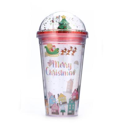 China 16oz Durable Reusable Double Wall Acrylic Plastic Bulk Cold Drinks Skinny Tumbler Custom Cups With Lid And Straw Logo for sale