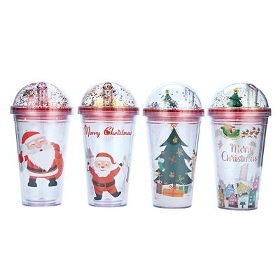 China Viable Christmas Gift 16OZ Acrylic Tumbler Cup Matte Tumblers Food Grade Cups With Straw And Lid for sale