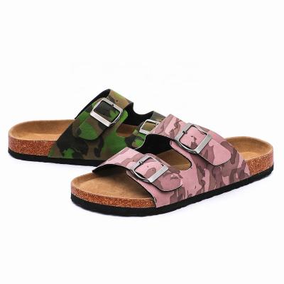 China Wholesale Flat Camouflage High Top Cork Sole Flat Men Sandals For Summer With Adjustable Buckle Straps for sale