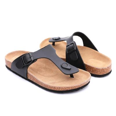 China Factory direct sale high quality Anti-slippery cork foot-bed sandals for men with leather insole for sale