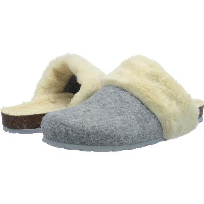 China Thermal High Quality Women Plush Slippers Indoor Outdoor Warm Fur Lined Felt Clogs for sale