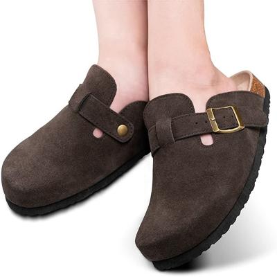 China New Fashion Boston ARCH SUPPORT Micro Suede Clogs Cork Footbed For Men And Women, Unisex Comfortable Indoor Outdoor Mules Slippers for sale