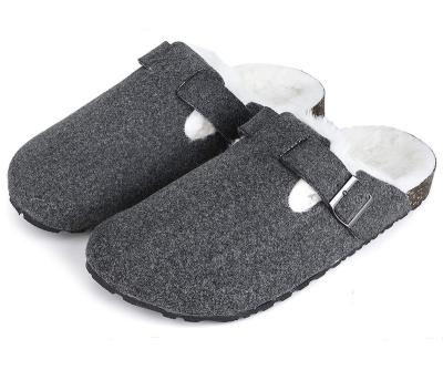 China New Arrival High Quality Fur Striped ARCH SUPPORT Cork Clogs for Men and Women, Unisex Comfortable Indoor Outdoor Mules and Warm Clogs Slipper Shoes for sale