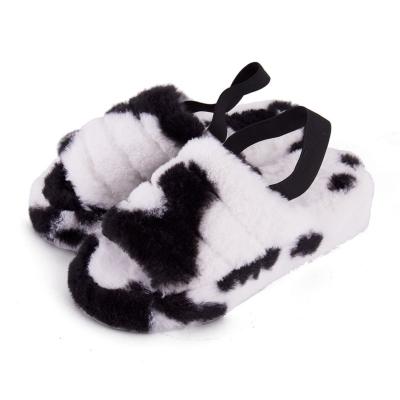 China New Fashion Women's Faux Fur Platform Indoor Outdoor Indoor Slippers Cushioning With Comfortable Plush And Back Elastic Band for sale