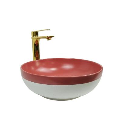 China High Quality Modern Home Apartment Colorful Bathroom Sink Vintage Countertops Red White Sink for sale