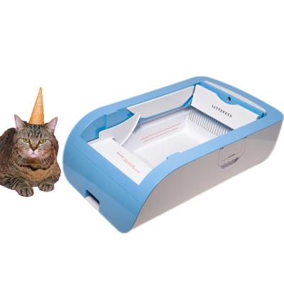 China Cat Toliet MA2-13 Blue Exterior Controlling Cat's Automatic Self-Cleaning Litter Box Cleaner for sale