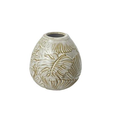 China Artistic / Realistic Marble Vase Decoration Flower Home Vases For Flower Vase White for sale