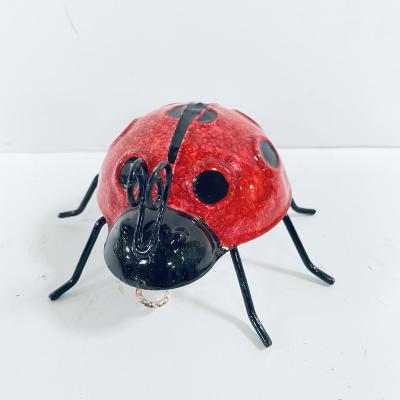 China Art Decor The Lakeside Collection Metal Ladybug Garden Ornaments with Red and Anthracnoses for sale