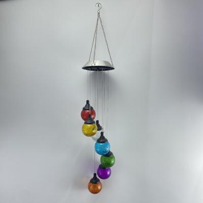 China 2022 Happy/Party/Modern New Design Powered Mobile Hanging Crystal Ball Memory Chime Solar Glass Wind Chimes Waterproof for sale