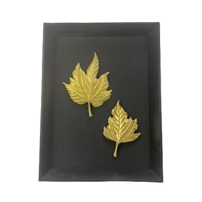 China Leave American Modern Gold Wall Hanging Resin Style Home Furnishing American Wall Hanging for sale