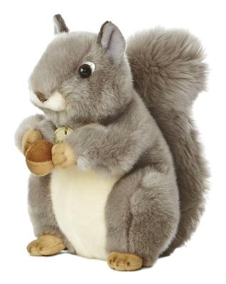 China 2022 Creative Animal Simulation Flower Deer Gray Big Tail Squirrel Sitting Stuffed Animal Small Pose Plush Toy Girl Birthday Gift for sale