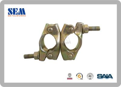 China Q235 Golden Coupler Scaffolding Clamps For 60.5*60.5mm Dimension , Swivel / Fixed for sale