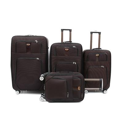 China Professional Oxford High Capacity 4-Piece Soft Fabric Suitcase Case With 4 Wheels for sale