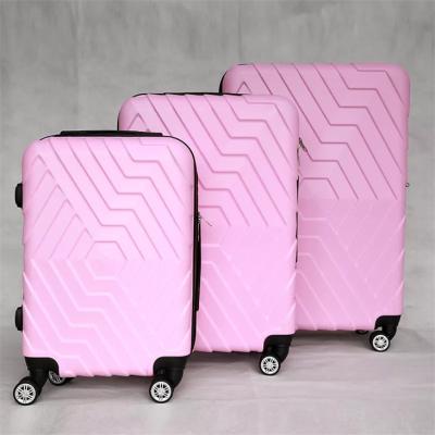 China Popular Modern Style Women Pink Waterproof ABS Luggage Suitcase For Travel for sale