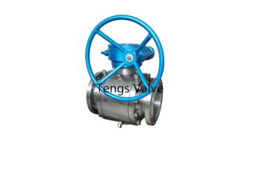 China Forged Steel A105 N Trunnion Mounted Flanged Bevel Gear Ball Valve for sale