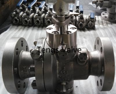 China Cast Stainless Steel A351-CF8M Split Body Reduced Bore Flanged TrunnionMounted Ball Valve for sale