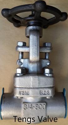 China ANSI 800Lbs Forged Stainless Steel F316 Npt/ Sw Ends Gate Valve for sale