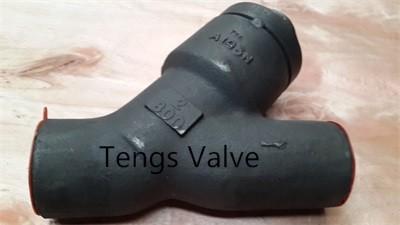 China API Pressure Sealed Self Strainer High Pressure Sealing Bonnet Forged Carbon Steel Y Type Strainer for sale