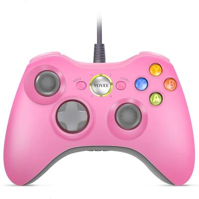 China Upgraded Joystick Gamepad Pink Cable Controller For Xbox 360 /PC Game 16*14*9CM for sale