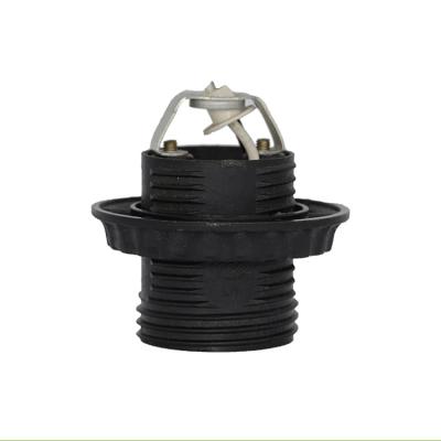 China Durable Lighting Accessories With Line E27 Screw Black Fully Threaded Plastic Lamp Holder for sale