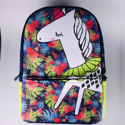 China PVC Unicorn Digital Printed Fashion Boy Or Girl Children Kids School Backpack For Teenager for sale