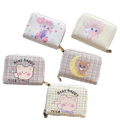 China Small cute anti-theft cartoon large capacity brush driver's license brush one-piece card slot card bag multi cute girl wallet for sale