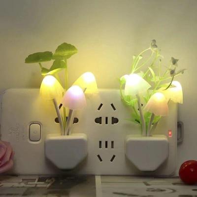 China Mushroom Grass Water Leaf Lotus Small Night Light Control 3d Bedroom Light Creative Colorful Triangle LED Plastic Children's Bedroom Light for sale