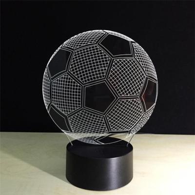 China Custom Acrylic Night Light Table Lamp LED Soccer 3D PVC World Cup Gift Light with 7 Color Change for Household Home Accessories for sale