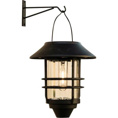 China Vintage Outdoor Solar Powered Outdoor Waterproof Metal Hanging Wall Lantern Lights Retro Solar Garden Lights Garden Lights Villa Porch Tungsten Bulb for sale