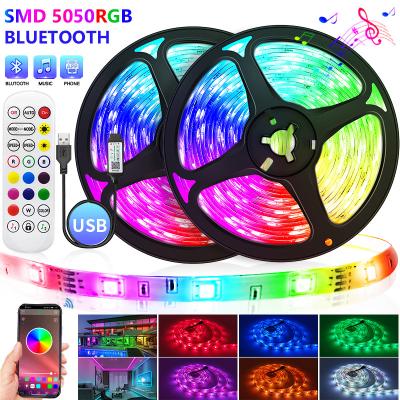 China Smart Led Light Remote Multicolor Flexible Strip 24 Core USB 5v APP Strip Backlight 5050 RGB Strip Sync Sound TV Theme Park IP65 Waterproof for sale