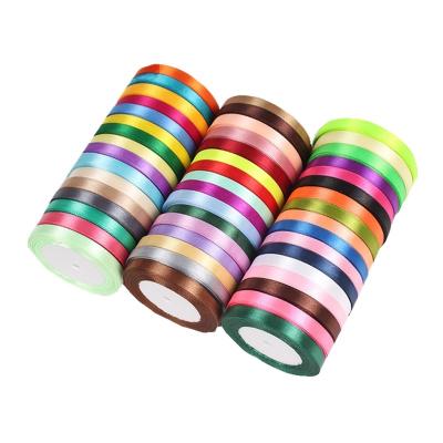 China High tenacity 1 cm wholesale stock 3/8 inch single face 100% polyester satin ribbon for gift wrapping for sale