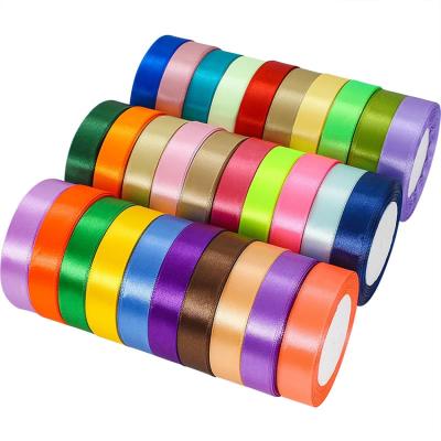 China High Tenacity Festival Party Wedding Decoration Satin Gift Wrapping Ribbon 2cm Solid Color Single Face Satin Ribbon for sale