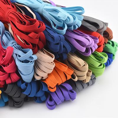 China Wholesale Viable High Tenacity Spandex Stretch Ribbon, 6mm Colored 1/4inch Flat Braided Knitted Elastic Band for sale