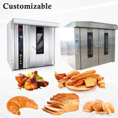 China Commercial Supplying 16/32/64/128 Trays Bread Baking Equipment Bakery Tools Price Bakery Rotary Oven for sale