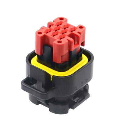 China 776286-1 waterproof black male-female connector plug with A.W.G. terminals 14 for sale