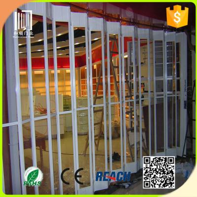 China Security Folding Transparent Folding Gate / Fold Away Screen Doors / Retractable Patio Doors for sale