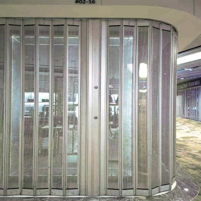 China Anti Theft High Quality Commercial Store Front Entrance Security Perforated Aluminum Side Folding Door for sale