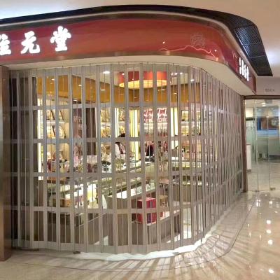 China High Quality Anti Theft Horizontal Store Front Folding Aluminum Grill Security Doors for sale