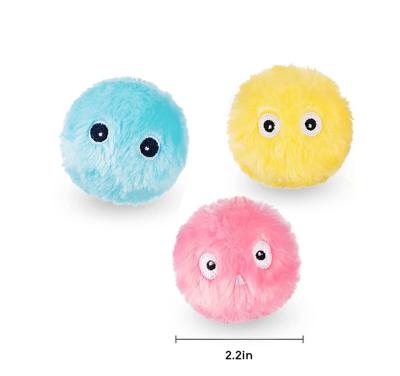 China Viable Interactive Cat Toys for Kitten Kitty Indoor Exercise 3 Pack Fluffy Plush Chirping Balls Waving Duck Silvervine Catnip Balls for sale