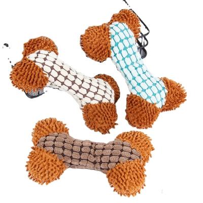 China Viable Interesting Goods And Squeaky Dog Toy Perfect For Aggressive Pet Chewers Plush Mat Bone Style Toy Pet Toys for sale