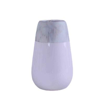 China Modern Round Shape With Water Transfer Printing Marble Design Ceramic Vase for sale