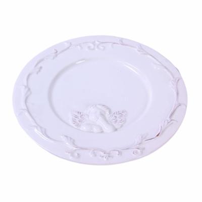 China Custom Pure White Unique Shape Angel Oval Design Viable Serving Dishes Ceramic Restaurant, Ceramic Dinner Dish With Custom Logo for sale