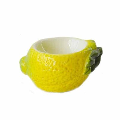 China Viable Tableware Lemon Design Ceramic Egg Holder Egg Cup for sale