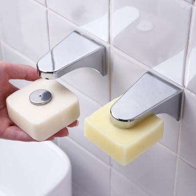 China Modern Wall Mounted Soap Dish Bathroom Soap Holder Stainless Steel Self Adhesive Magnetic Soap Holder for sale