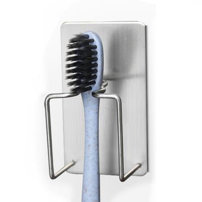 China Stocked Hot Sale Wall Mount 304 Stainless Steel Self Adhesive Toothbrush Holder For Bathroom for sale