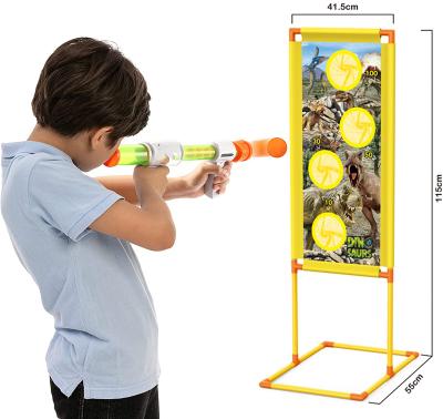 China 4 Holes with 24pcs EVA Balls Shooting Target 24pcs Foam Ball Snap Air Toy Gun Set with Standing Shooting Game for Indoor Outdoor Shooting Bag Throw Kits children's game for sale